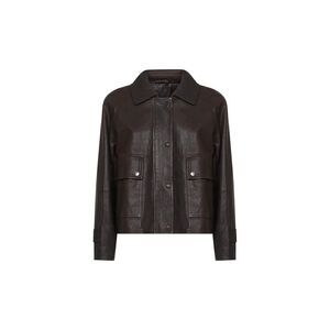 Max Mara Weekend Women Brown Nappa Leather Berbice Jacket